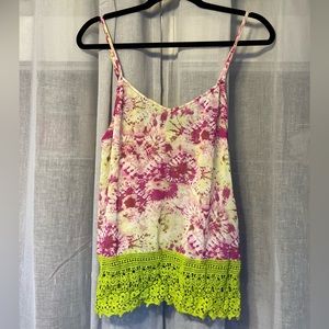 Umgee Purple and Green Tie Dye Tank